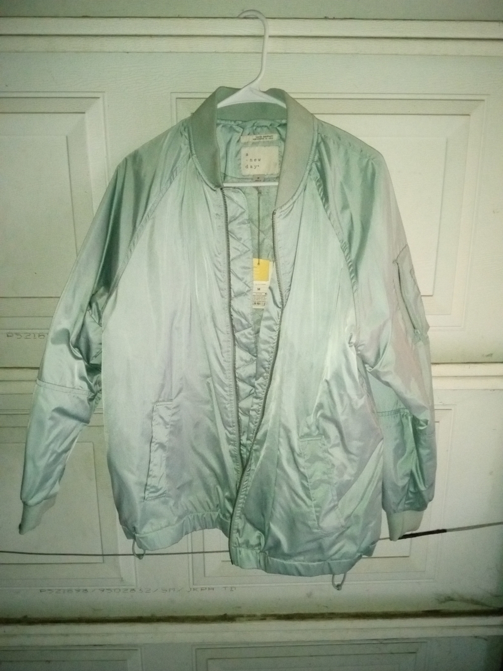 Caslon Mint Green Satin Bomber Jacket